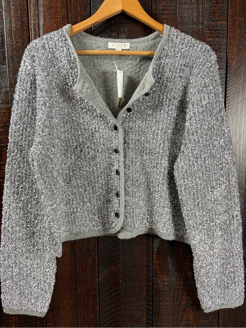 J. Crew Festive Tinsel Knit Sweater Lady Jacket NWT